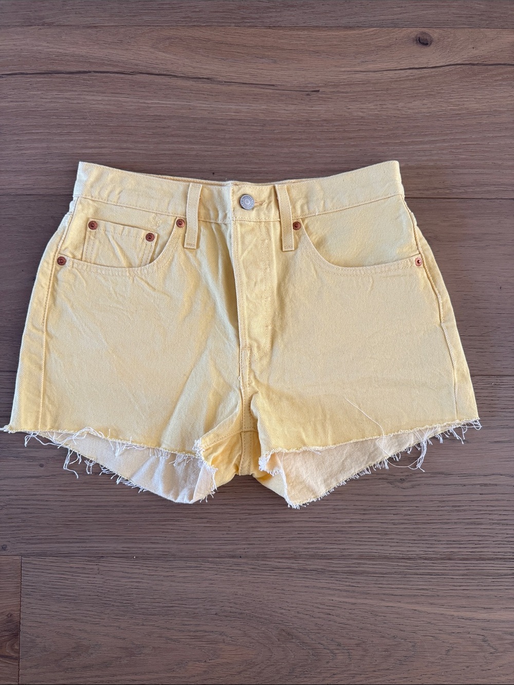 Levi's Yellow Denim Cutoff Shorts